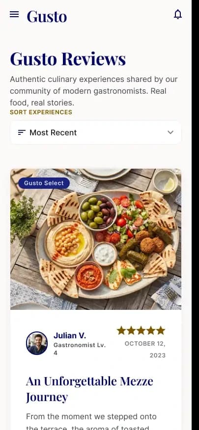 Gusto community reviews for local dining spots